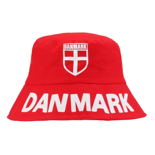 Danmark bøllehat i rød og hvid